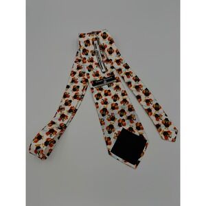 Three Rooker Thanksgiving Mini Gobble Turkey Necktie White Mens Holiday Tie